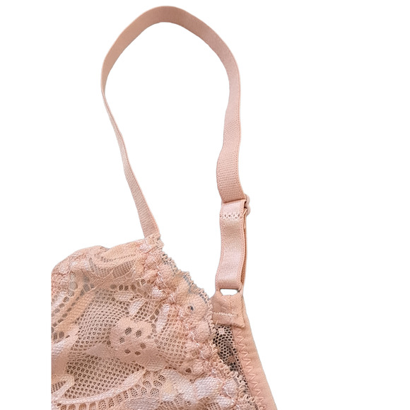 NWT Pearlle Beige Solid Lace Underwire Bralette  Size Medium - Picture 4 of 7